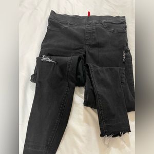 Black Destroyed Spanx Jeanish EUC size large